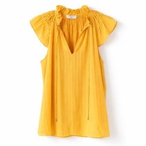 Ramy Brook Jane Daisy Yellow Sleeveless Flowy Blouse size M